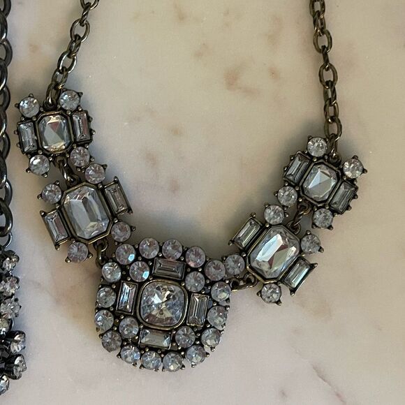 J. Crew Statement Rhinestone Crystal Necklace Trio - Picture 5 of 14